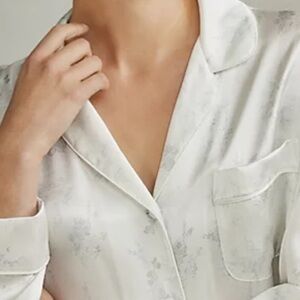 Vintage Marcello Classic polka dot Bow Print Pajama Top Silky Satin Size S